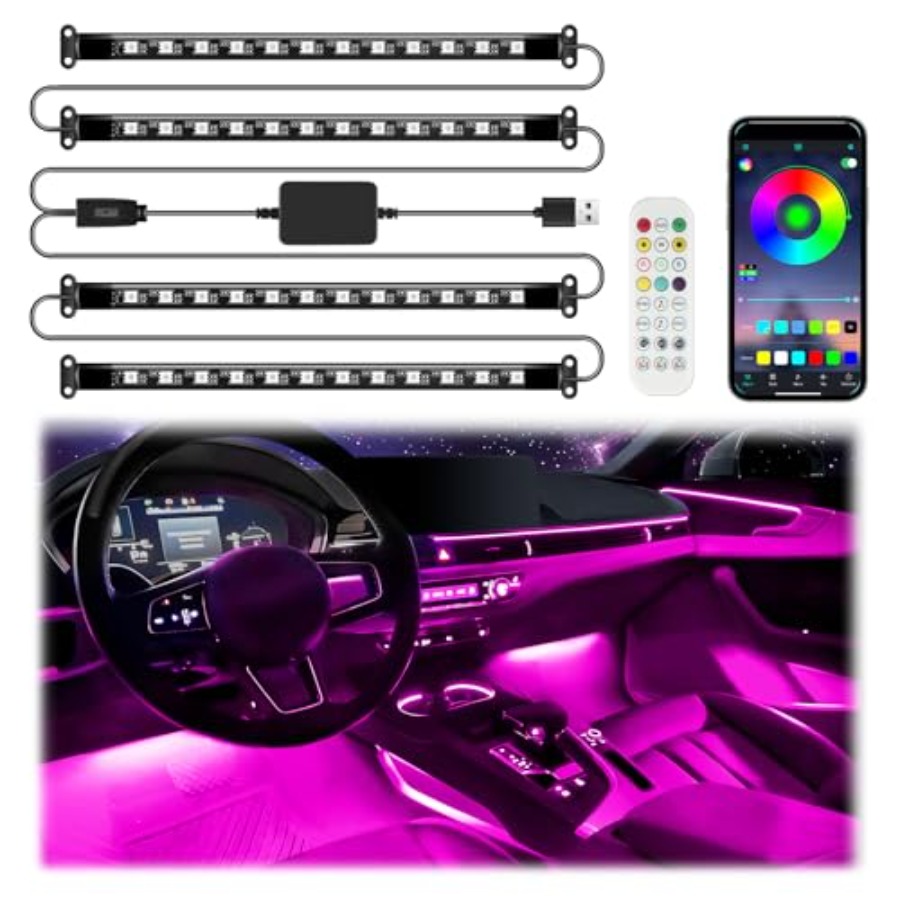 Interior Design Apps - Intelligente Auto-Innenbeleuchtung mit App-Steuerung, RGB-Lichter mit