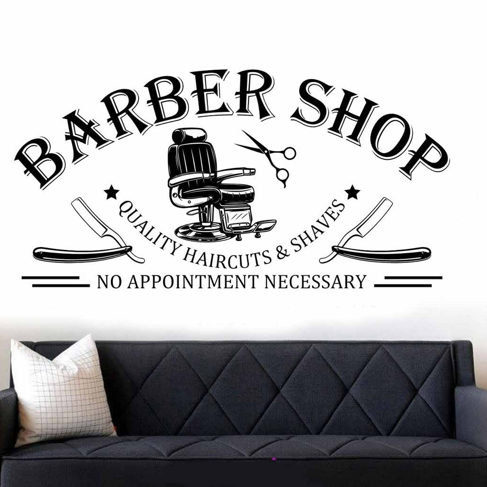 Interior Design Layout - Barbershop Fenster Wand Kunst Aufkleber Aufkleber