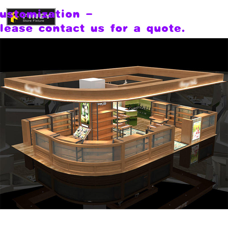 Interior Design Layout - Maßgeschneiderte Kosmetik-Kiosk-Inneneinrichtung Dekoration Make-up-Präsentationstheke Vitrine Kosmetik-Mall-Kiosk-Design
