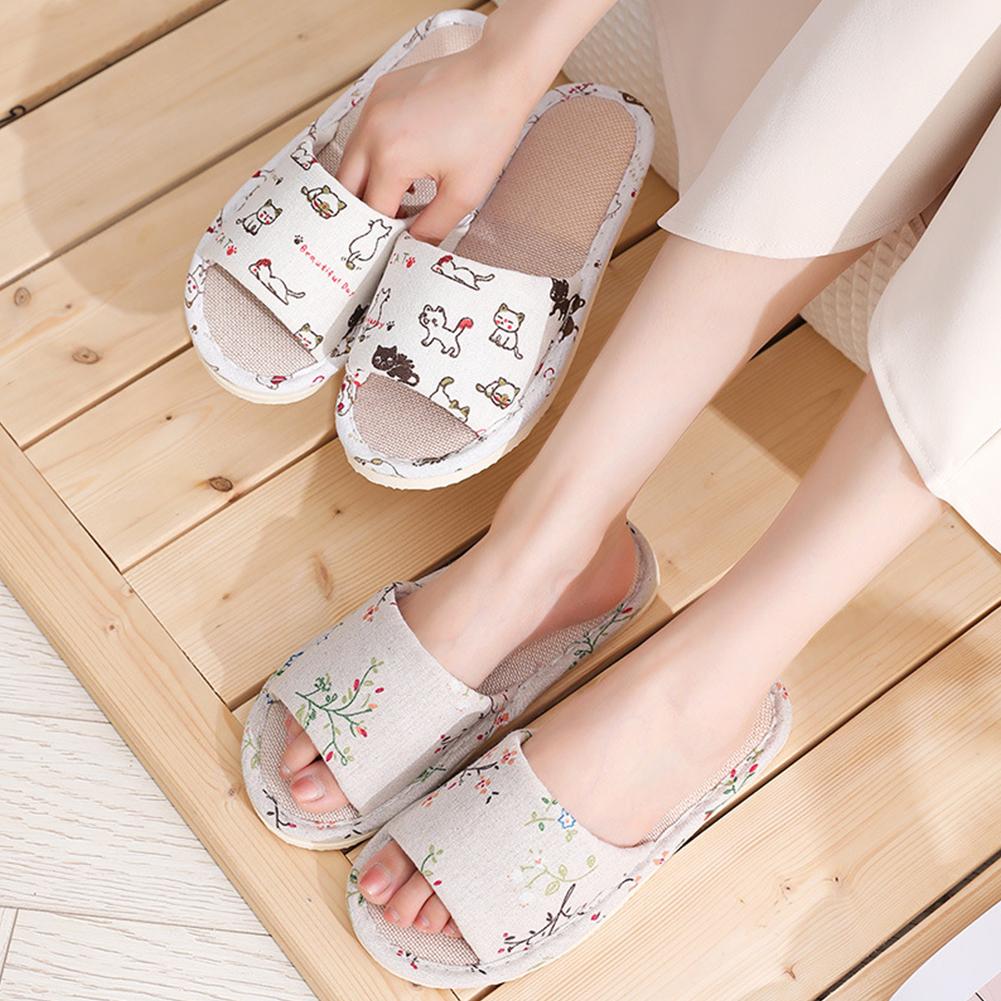 Linen Roller Blind - Damen Leinen-Hausschuhe Leichte Sommer-Sandalen Atmungsaktive Komfortable