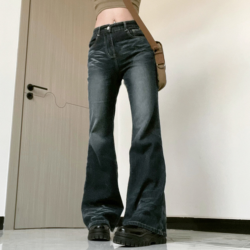 Y2K Bell-Bottom-Jeans für Frau – Linen Roller Blind Bewertung und Preis
