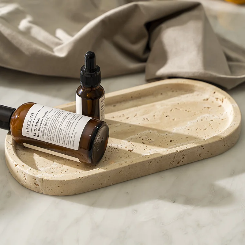 Travertin-Steintablett für Bad – Travertine Tray Oval Bewertung und Preis