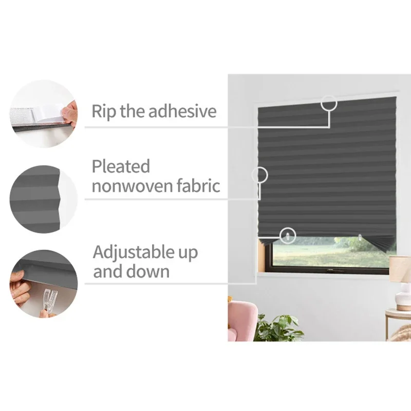 Selbstklebende, plissierte Jal – Linen Roller Blind Bewertung und Preis
