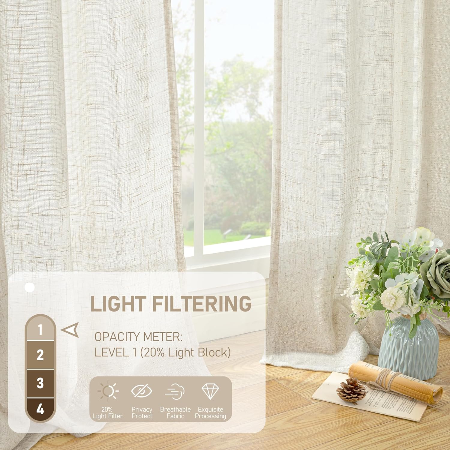 2 kurze Leinen-Küchenvorhänge, – Linen Roller Blind Bewertung und Preis